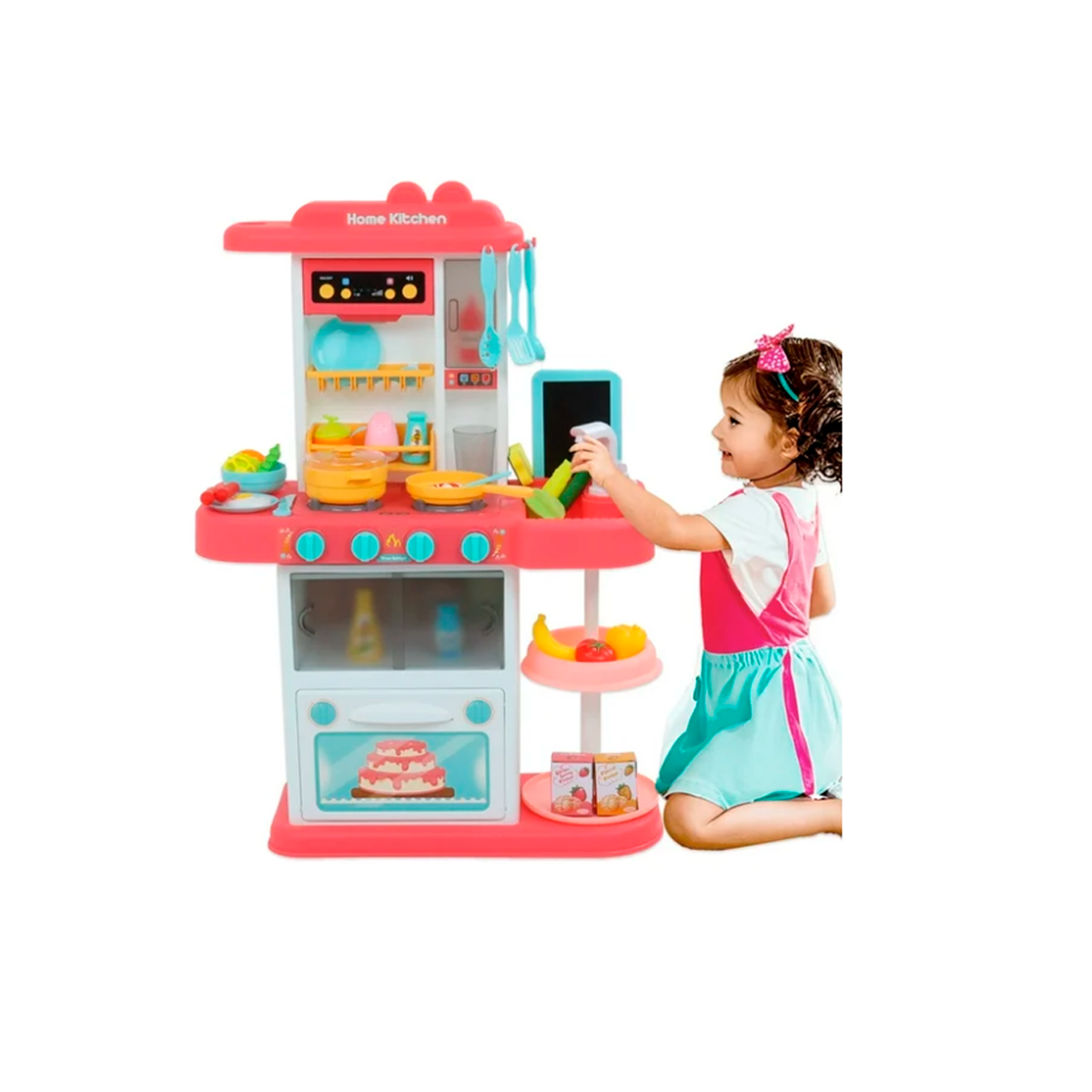 Cocina De Juguete Infantil Con Luces, Sonidos Y Vapor Realista – Incluye 75 Accesorios Y Fregadero Con Agua, Para Niños +3 Años
